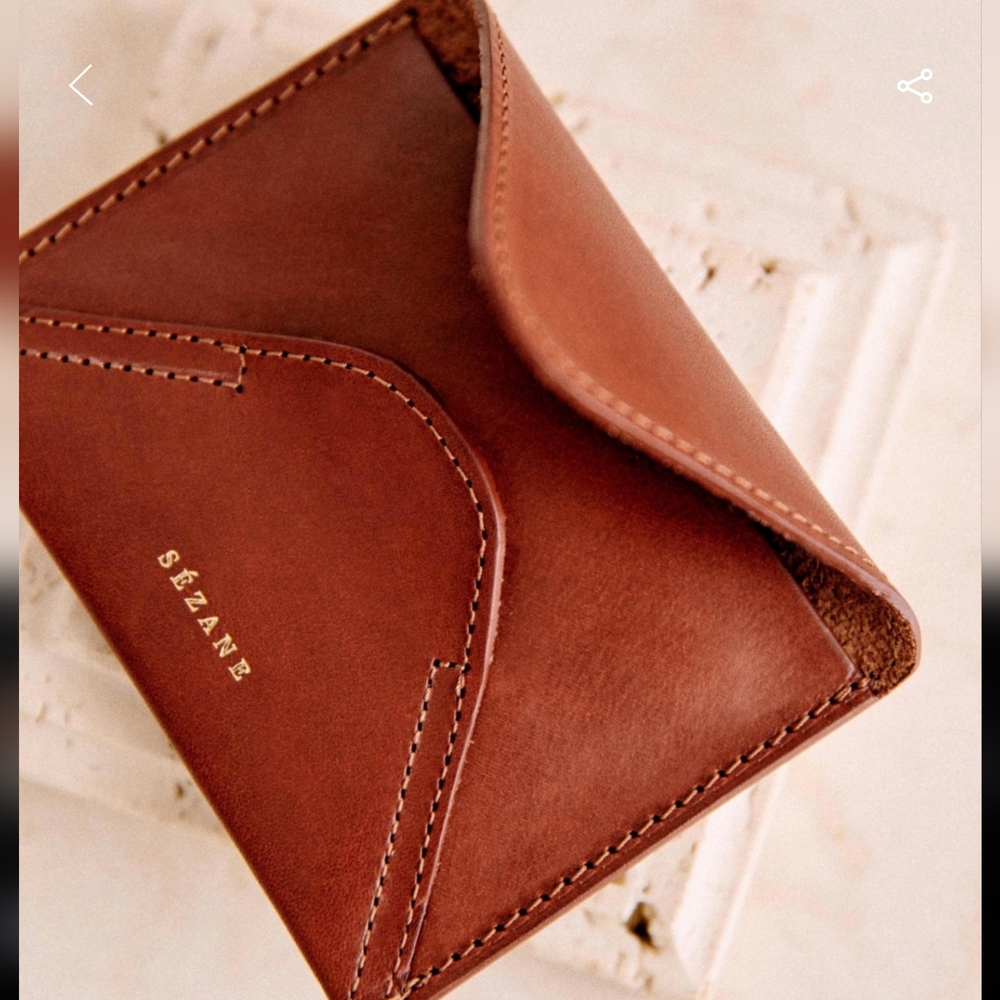 Sezane Olivia Card Holder Natural Heritage NWT